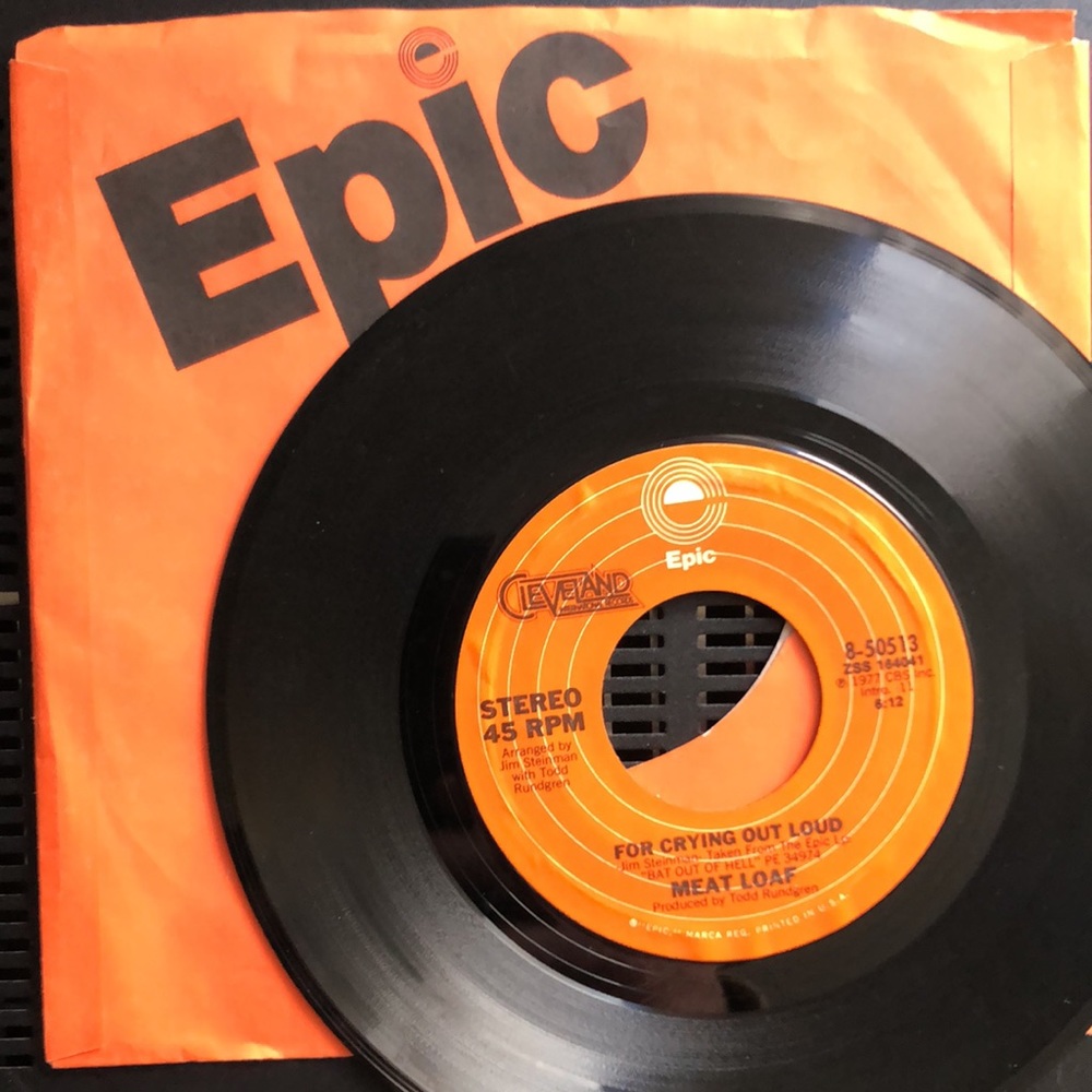 Meat Loaf Two Out Of Three Ain't Bad/For Crying Out Loud Vinyl 45 Record